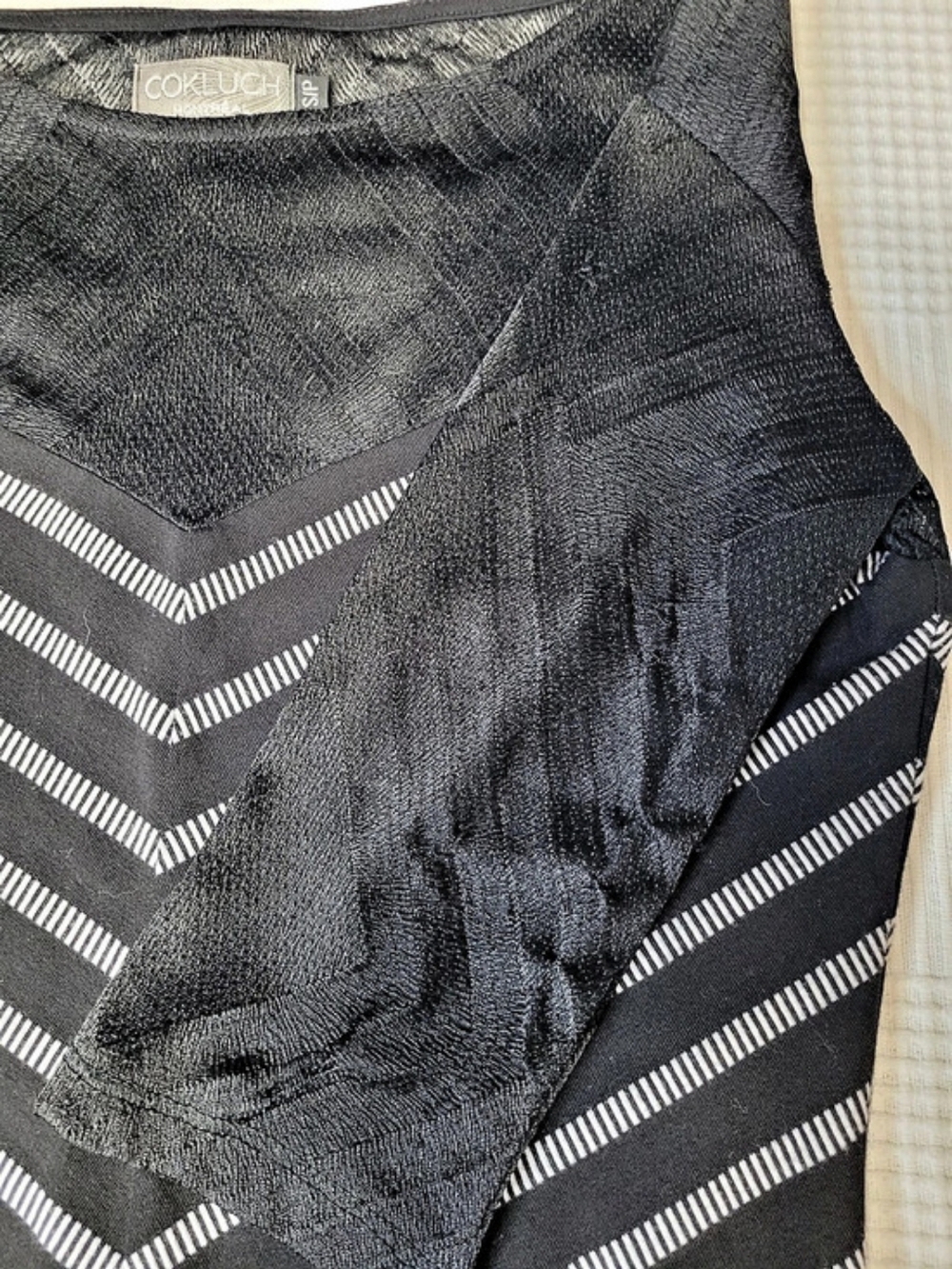 COKLUCH Montreal Chevron Stripe Mesh Illusion Knit Dress Size S  ***See Notes** - Picture 12 of 13